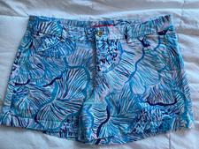 Lilly Pulitzer Callahan Size 14 4in Fishful Thinking Shorts Pink Blue