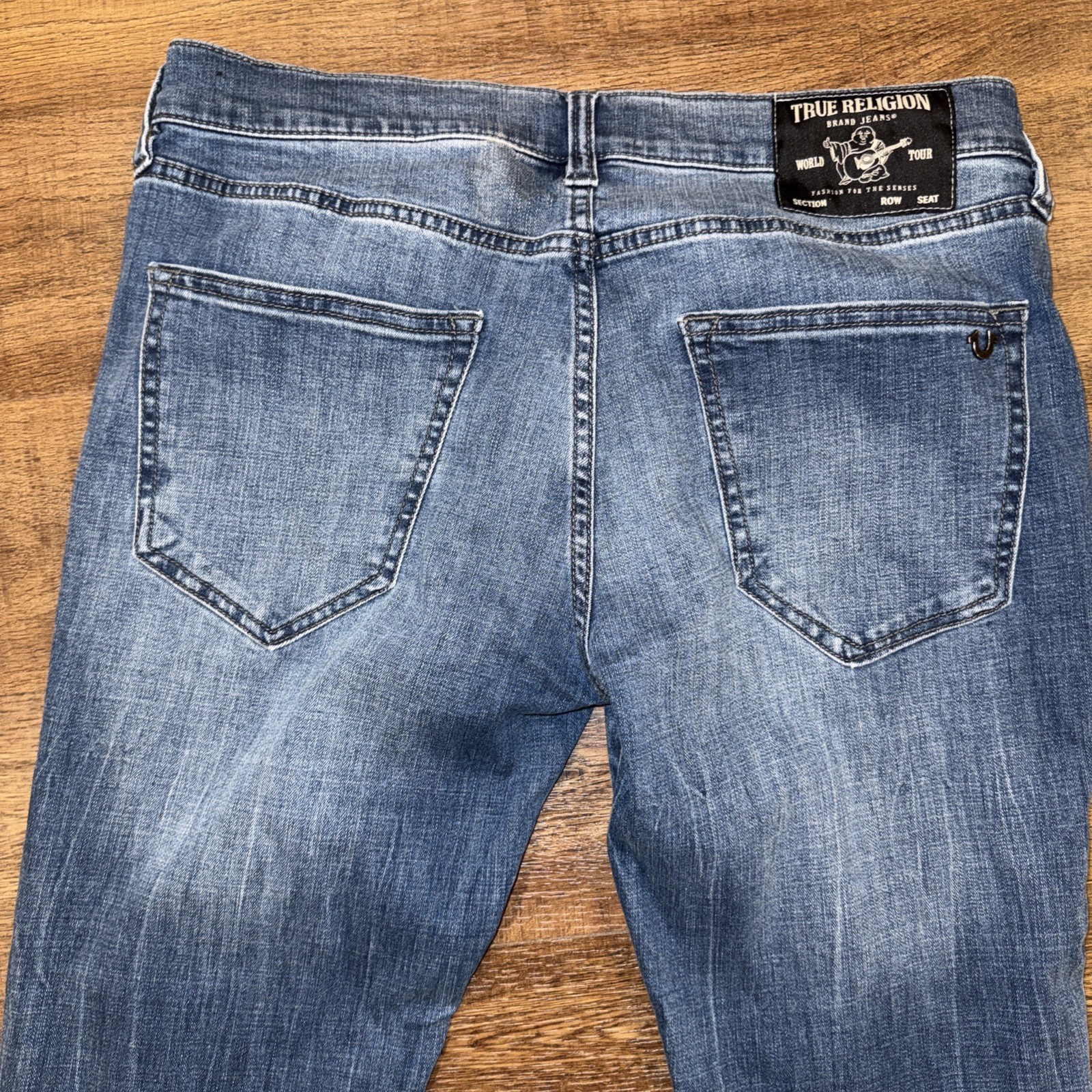 TRUE RELIGION Tony Straight Jeans Mens Size 34 (34x31) Medium Wash Blue thumbnail 11