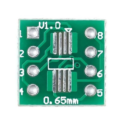 SMD Breakout Adapter für SOP8 / SSOP8 / TSSOP8, 8 Pin, 0,65mm / 1,27mm
