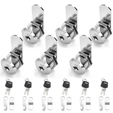 goldenwarm 6 Pack Cabinet Cam Locks Keyed Different Security File Locks Mailb...