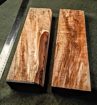 Curly Maple Turning Blank Set 12'' x 3 1/2'' x 1 1/2''   Figured Maple Craft Wood,