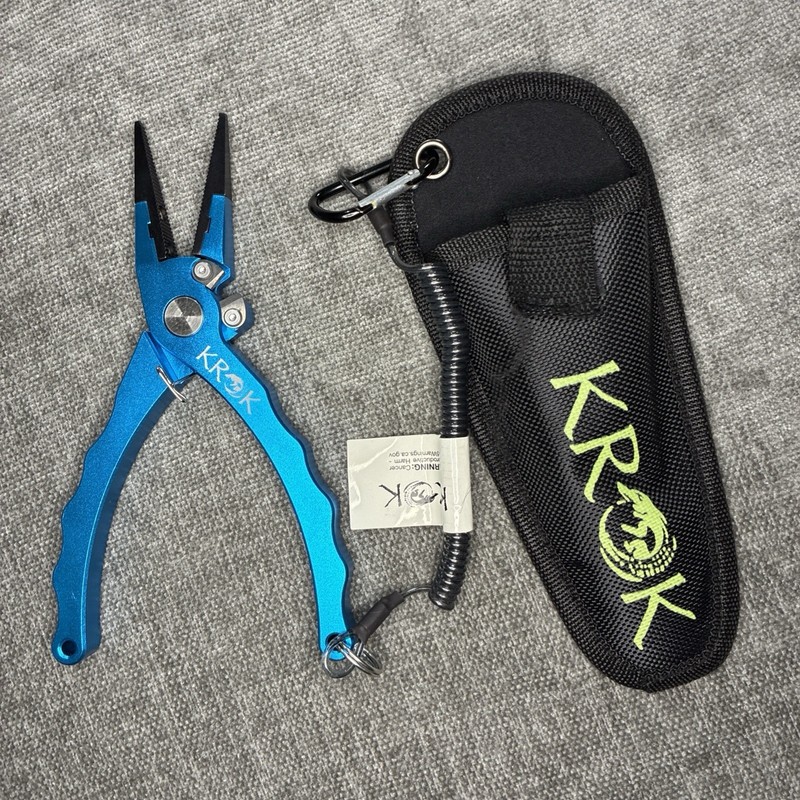 KROK Fishing Pliers With Lanyard & Sheath 💥 7 1/2” 💥 - BLUE -  NEW    (LT)