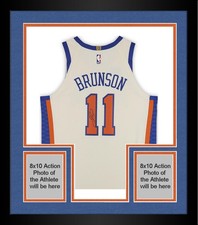 Framed Jalen Brunson Knicks Signed Nike 2025-26 City Edition Authentic Jersey