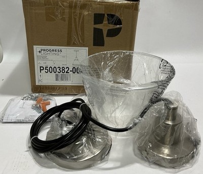 PROGRESS LIGHTING  P500382 HINTONB 8''W MINI PEDANT BRUSHED NICKEL