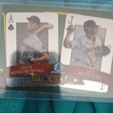 Topps Bowman Draft Blackjack Jacob Misiorowski Eric Brown Jr. #BJ-4 Brewers Card