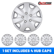 14 Set Of 4 Universal Snap On Hubcaps Silver Wheel Covers With Retention Rings 14 Set Of 4 Universal Snap On Hubcaps Silver Wheel Covers With Retention Rings