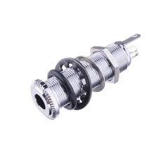 Pro 1/4" Metal Stereo Guitar Bass Barrel Output Jack Plug Mono Input Chrome