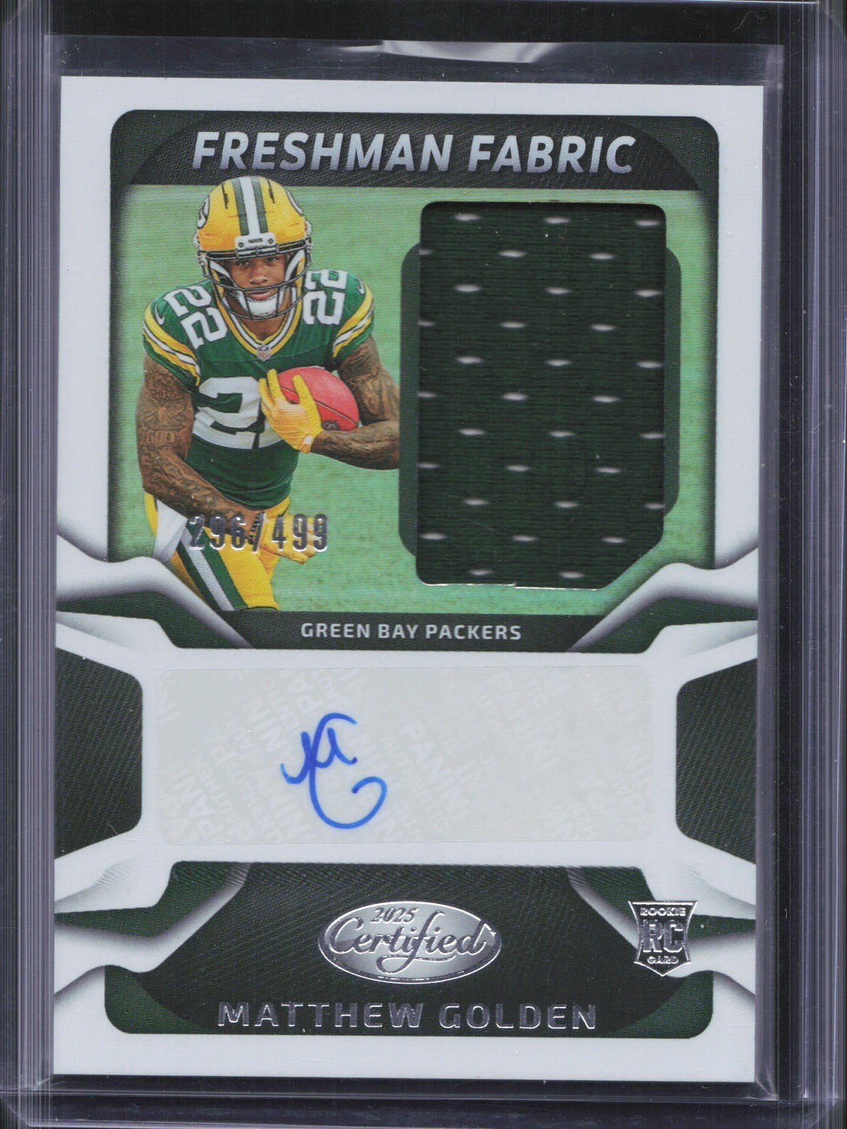 2025 Panini Certified Matthew Golden Freshman Fabric Rookie Patch Auto RPA /499