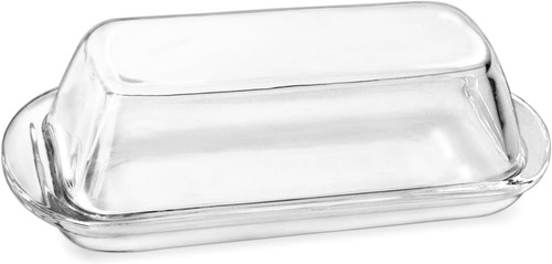 Elegant Glass Butter dish with Lid, Dust-proof and Freshness-preserving Butter