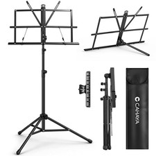 Sheet Music Stand Desktop Floor Adjustable Black Iron with Bag