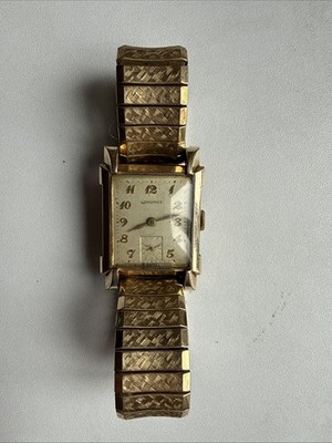 Vintage Longines Swiss Manual Wind Rectangular Watch 10K Gold Filled