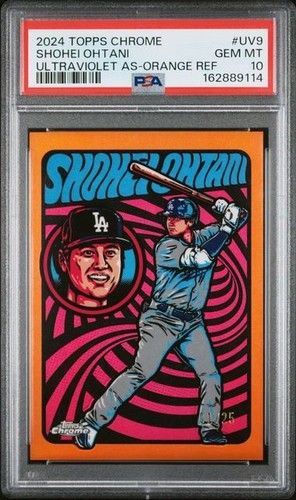 2024 Topps Chrome Shohei Ohtani UltraViolet All Stars Orange REF UV9 1/25 PSA 10