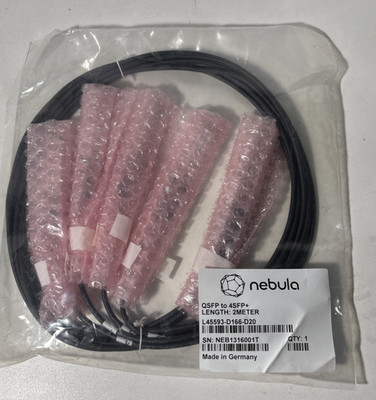 nebula QSFP to 4SFP+ quad fan-out passive copper DAC direct attach cable 2m