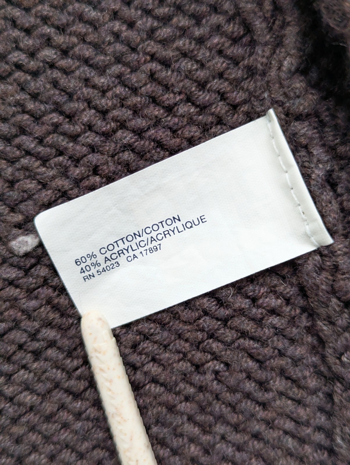 GAP size Medium Double Button Brown Knit Sweater … - image 7