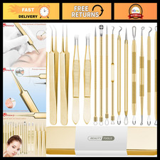 16 PCS Blackhead Remover Tool Kit, Pimple Popper Set, Acne Comedone Extractor, T