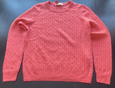 WoolOvers Medium Pink Merino Wool Cashmere Classic Crew Neck Sweater Dry Cleaned