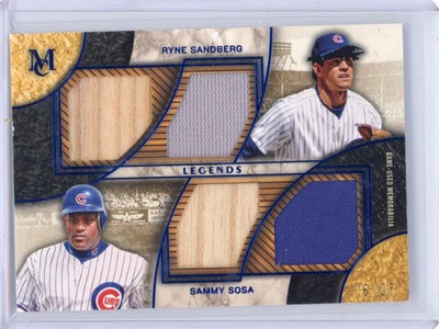 2025 Topps Museum Ryne Sandberg SamSosa #DPQRL-SS 18/25 Quad Relic Game-Used Mem