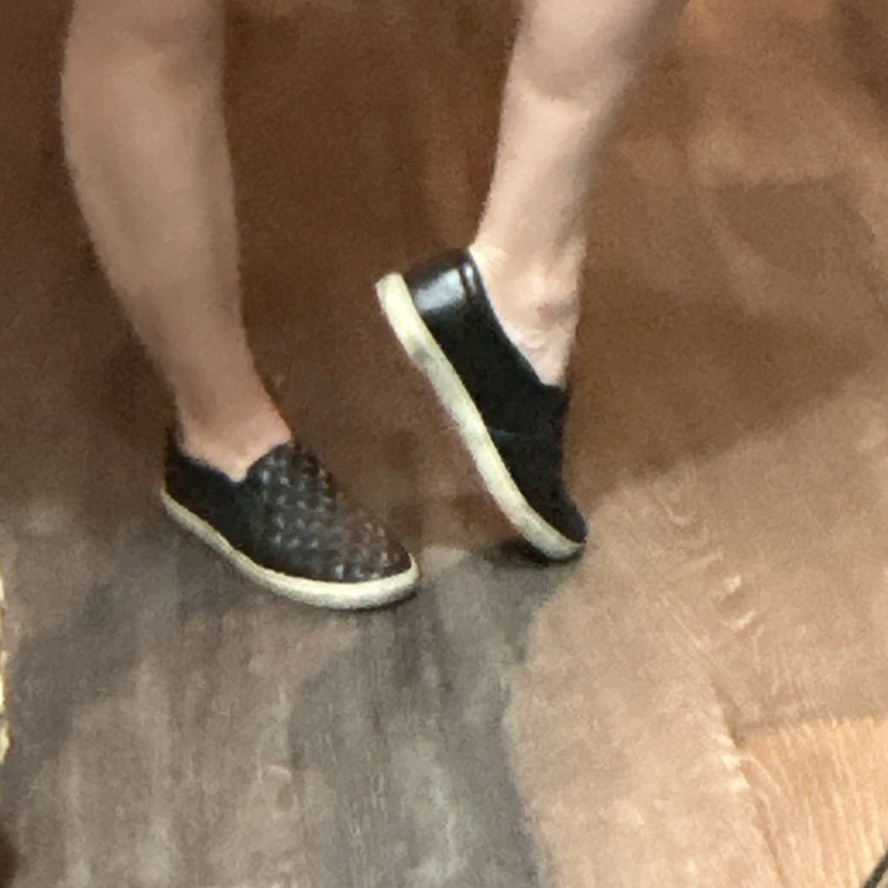 A New Day Black Quilted Slip-On Low Top Athletic Sneakers, Unisex Adults