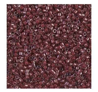 MIYUKI DELICA BEAD SIZE 11/0, DB0280, CRANBERRY LINED CRYSTAL LUSTER, 5 GRAMS
