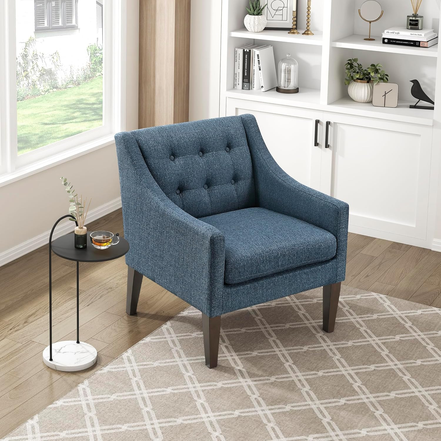With Tufted Back And Wooden Legs