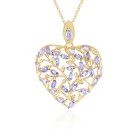 Cavill Tansanit Halskette 2,03Ct Vergoldet Sterlingsilber Lila HerzanhäNger