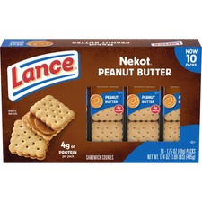 Lance Sandwich Cookies, Nekot Peanut Butter, 10 1.74 Ounce (Pack of 10)