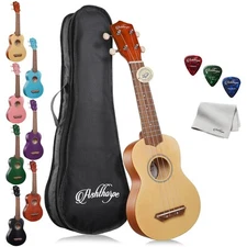 Soprano Ukulele Guitar for Beginners, 21" Uke Kids Starter Bundle Kit