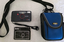 Vivitar AF300 Compact 35mm Point Shoot Auto Focus Flash Date, Case Manual