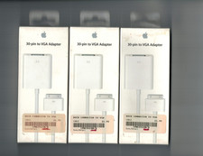 3 Genuine Apple 30 Pin to VGA Adapter iPad iPhone iPod Monitor MC552ZM/B A1368