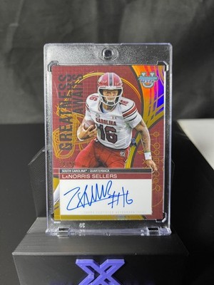LaNorris Sellers 2025 Bowman U Best  ON CARD Auto Gold /50 Greatness Awaits RC