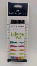 Faber Castell Pitt Artist Pens Lettering Arts - Set of 4 - Bright Colors - NEW