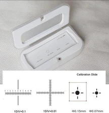 Microscope Stage Micrometer Calibration Slide 0.01mm with 4 Scales