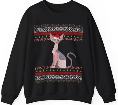 Sphynx Cat Christmas Sweater Gift Sphynx Mom Dad Ugly XMas Holiday Sweatshirt