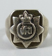 original alter Milit&auml;rring wohl Kanada 925 Silber 2. WK     (da5650)