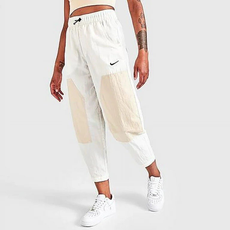 OFF WHITE X NIKE Nike giacca a vento donna pantaloni alti taglia XXL NUOVI CON ETICHETTE [DM6209 030] bianco beige