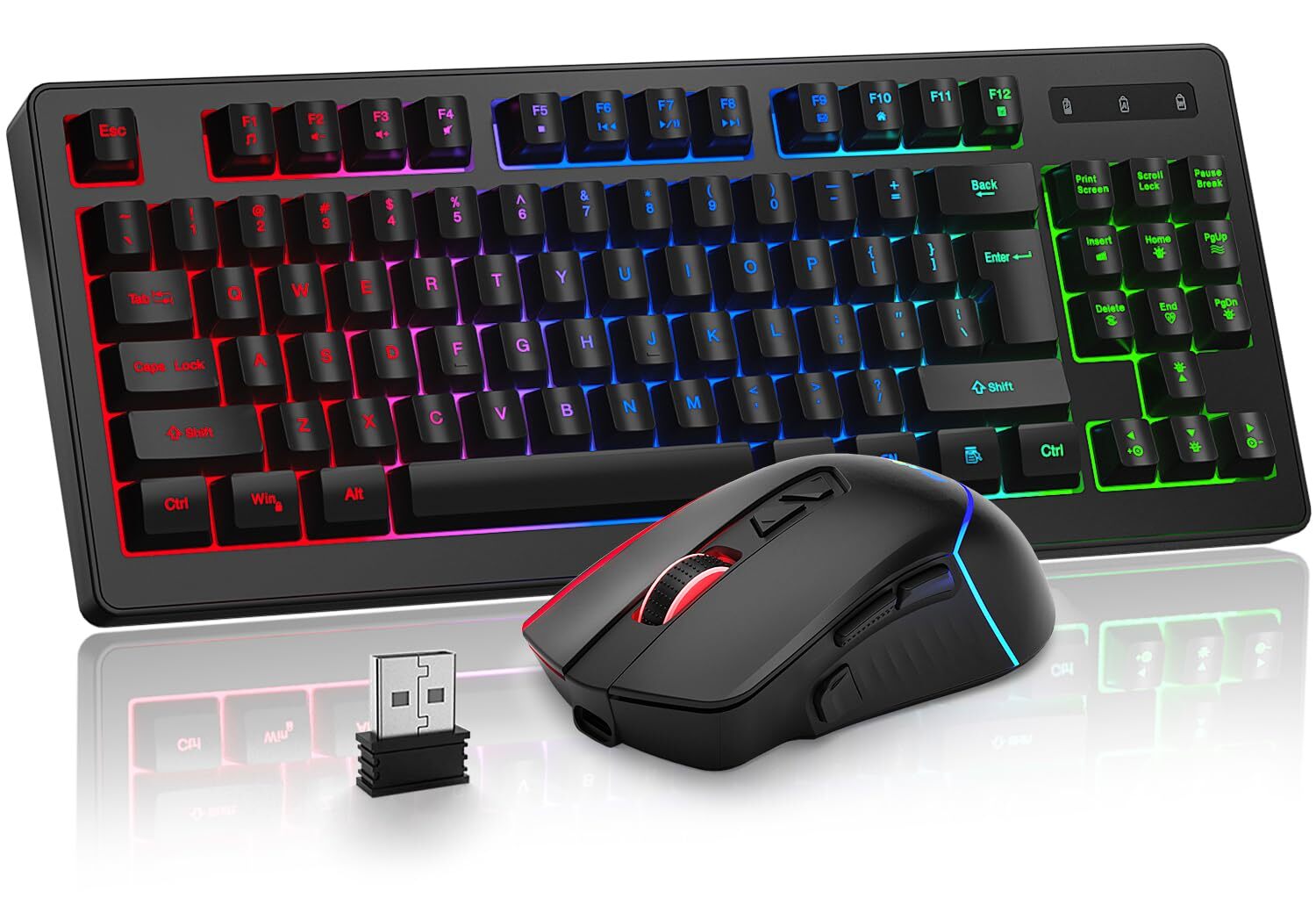 Wireless Gaming Keyboard and Mouse Combo with Long-Lasting Rechargeable Battery for Extended Playtime and Enhanced Performance