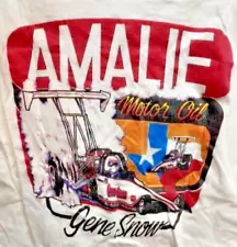 VRHTF NHRA VTG "VERY NICE GENE SNOW AMALIE MOTOR OIL FUEL DRAGSTER T-SHIRT-SMALL