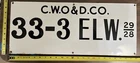 Vintage Porcelain Oil Field Sign - C.W.O.D. Co. 33-3 ELW