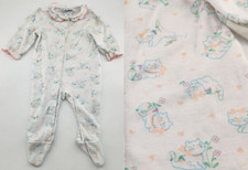 Vintage Carters Baby Long Sleeve Footed One Piece Bodysuit Cat Print 12-17 Lbs