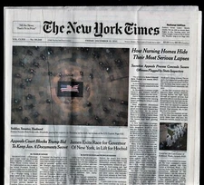 New York Times, Fri Dec 10 2021, Bob Dole, NY Nursing Home Deaths 122721WEEM