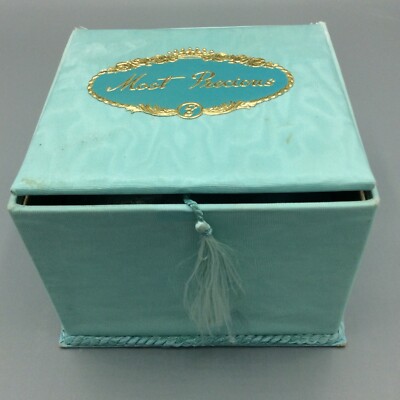 Evyan Most Precious Body Powder Vintage Vanity Box W Plastic Box Insert+Puff New