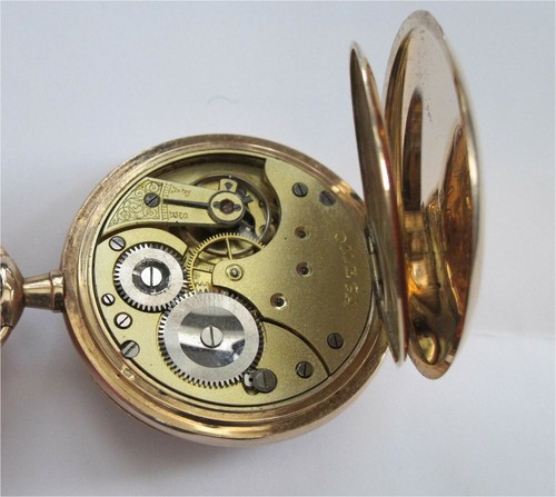 Antique Omega Grand Prix Paris 14K 585 / 56 Gold Pocket Watch WW I Army Working - 第 2/9 張圖片