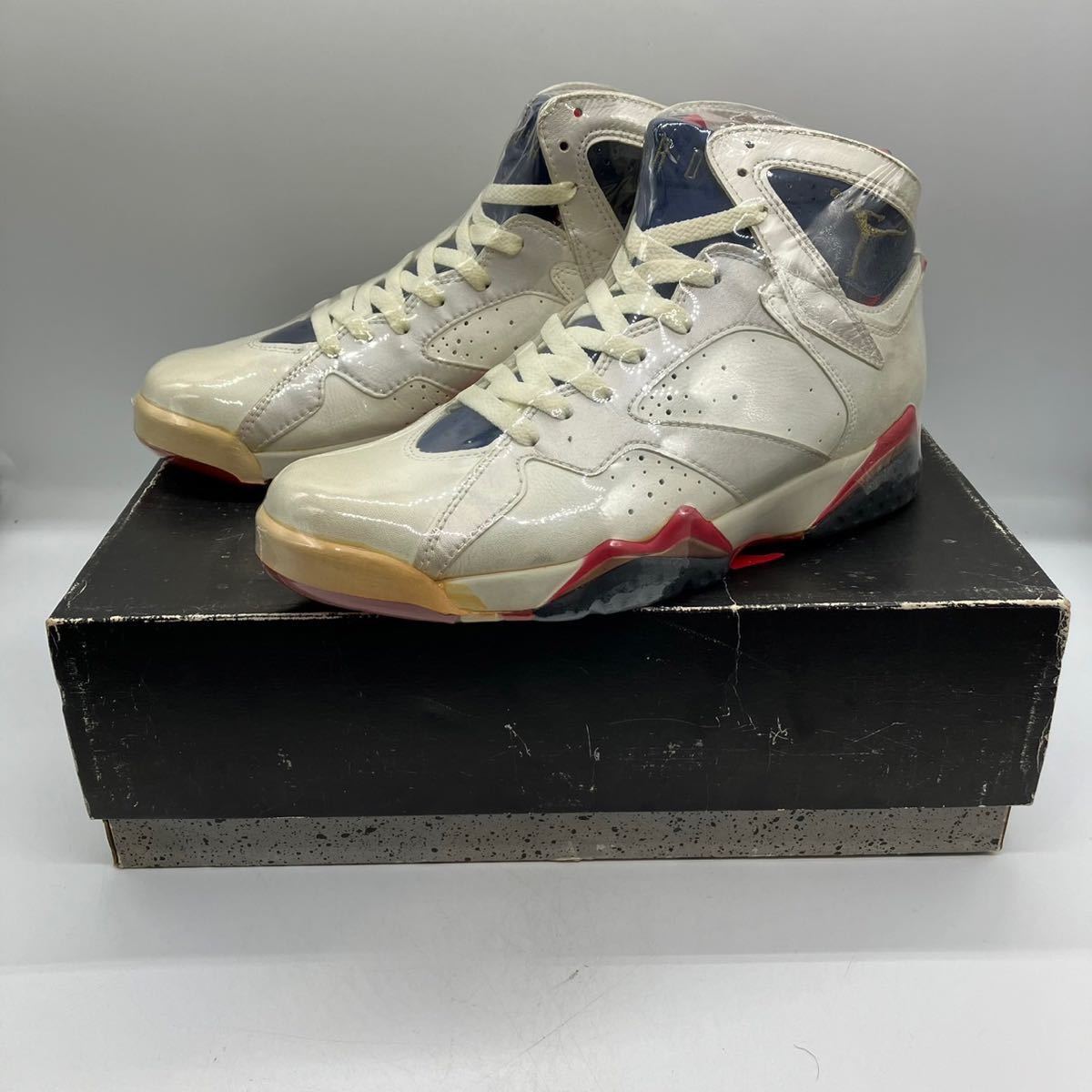 NIKE AIR JORDAN 7 OLYMPIC US8.5 Made in Taiwan 1992 Vintage Used