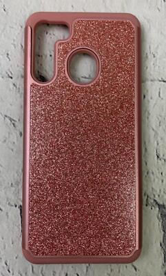 For Samsung Galaxy A21 Case Bling Glitter Ring Screen Protector Rose Gold