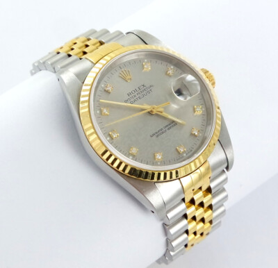 Rolex Datejust Herren Uhr Diamanten Stahl/Gold Ref.16233
