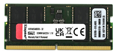 Kingston 32GB DDR5 SODIMM 4800MHz 2Rx8 Laptop RAM CL40 Memory