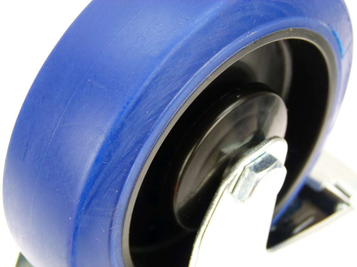 Blue Wheels Transportrollen 100mm Vollgummi Rad Rolle Schwerlastrollen Bockrolle 35494