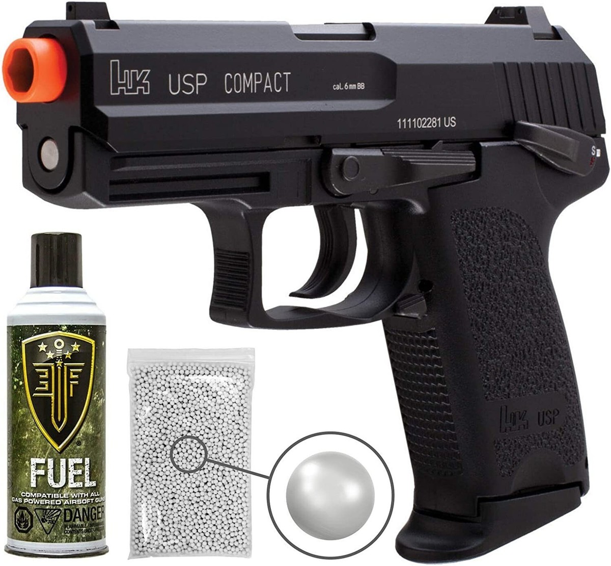 USP COMPACT エアソフトガン Umarex H&K USP Compact GBB Airsoft Pistol with Green Gas Tank and
