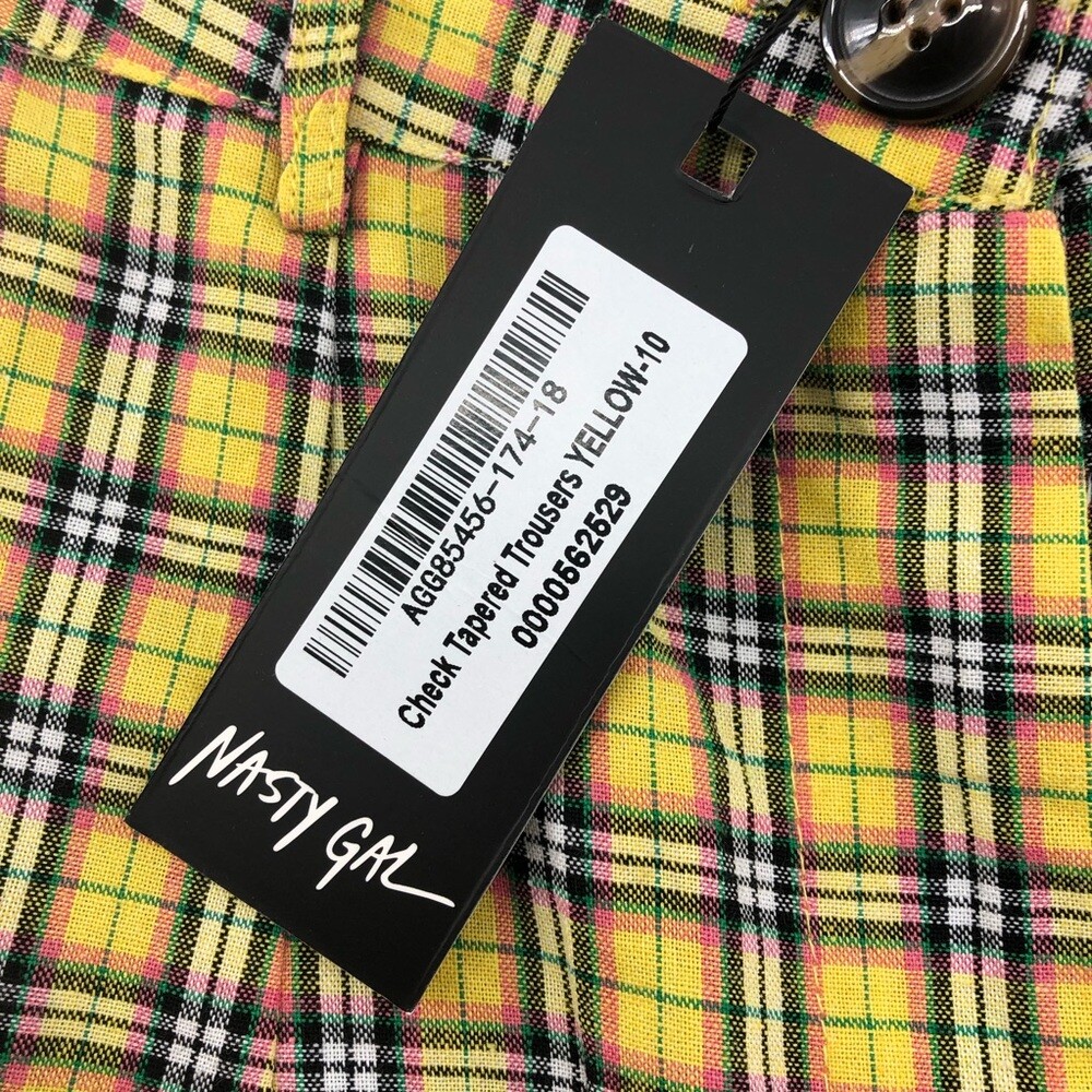 Nasty Gal Yellow Black High Rise Skinny Pants New With Tags