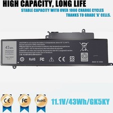 GK5KY BATTERY FOR DELL Inspiron 11 3000 3147 3148 3152 Series 13 7000 7352 43Wh